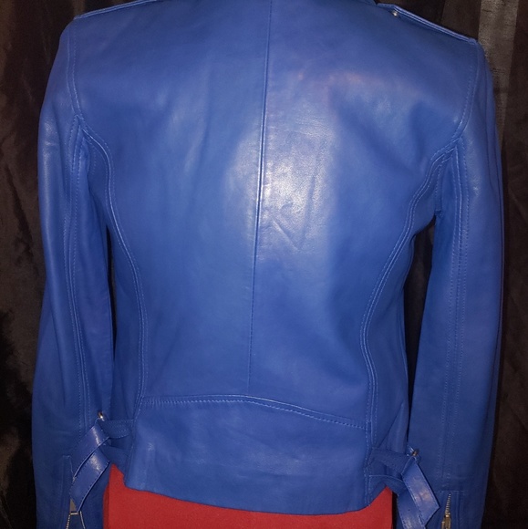 Belle Vere BLUE GENUINE LEATHER WAIST JACKET - Picture 5 of 8